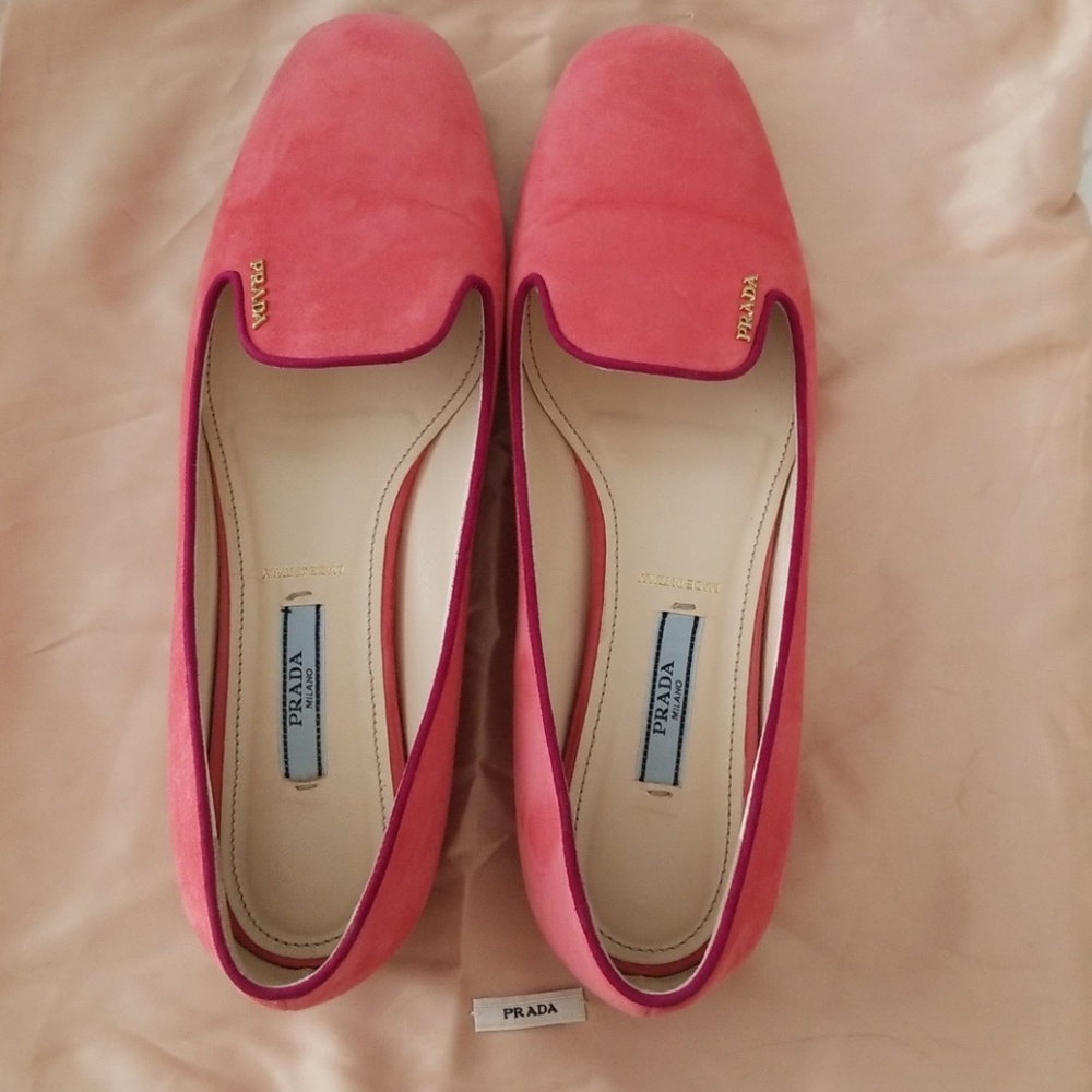 Prada Suede Pink Moccasins